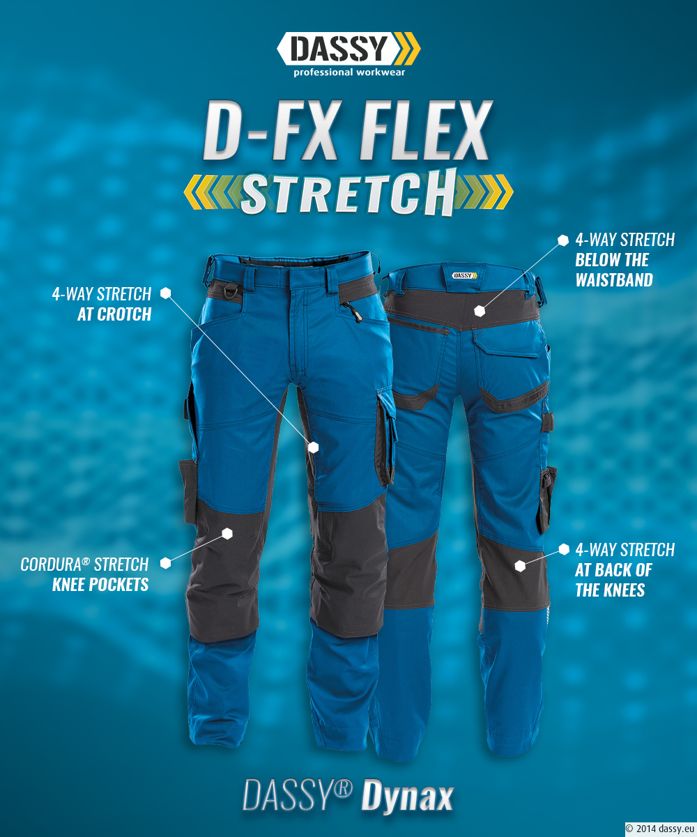 DASSY Dynax Arbeitshose mit Cordura-Stretch und Kniepolstertaschen