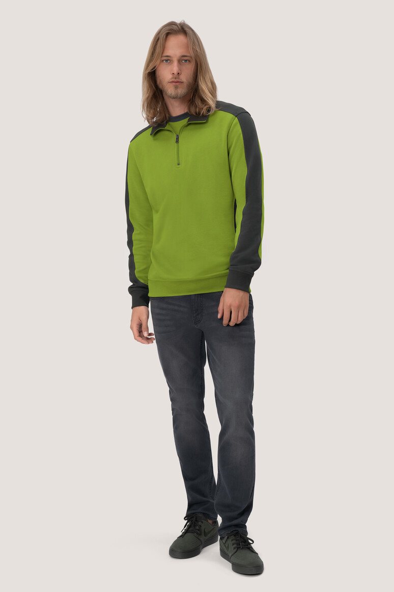 Hakro Zip-Sweatshirt Contrast Mikralinar